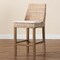 Bali & Pari Toby Modern Bohemian Grey Kubu Rattan and Rustic Taupe Finished Mahogany Wood Counter Stool 245-13715-ZORO - alternate 10
